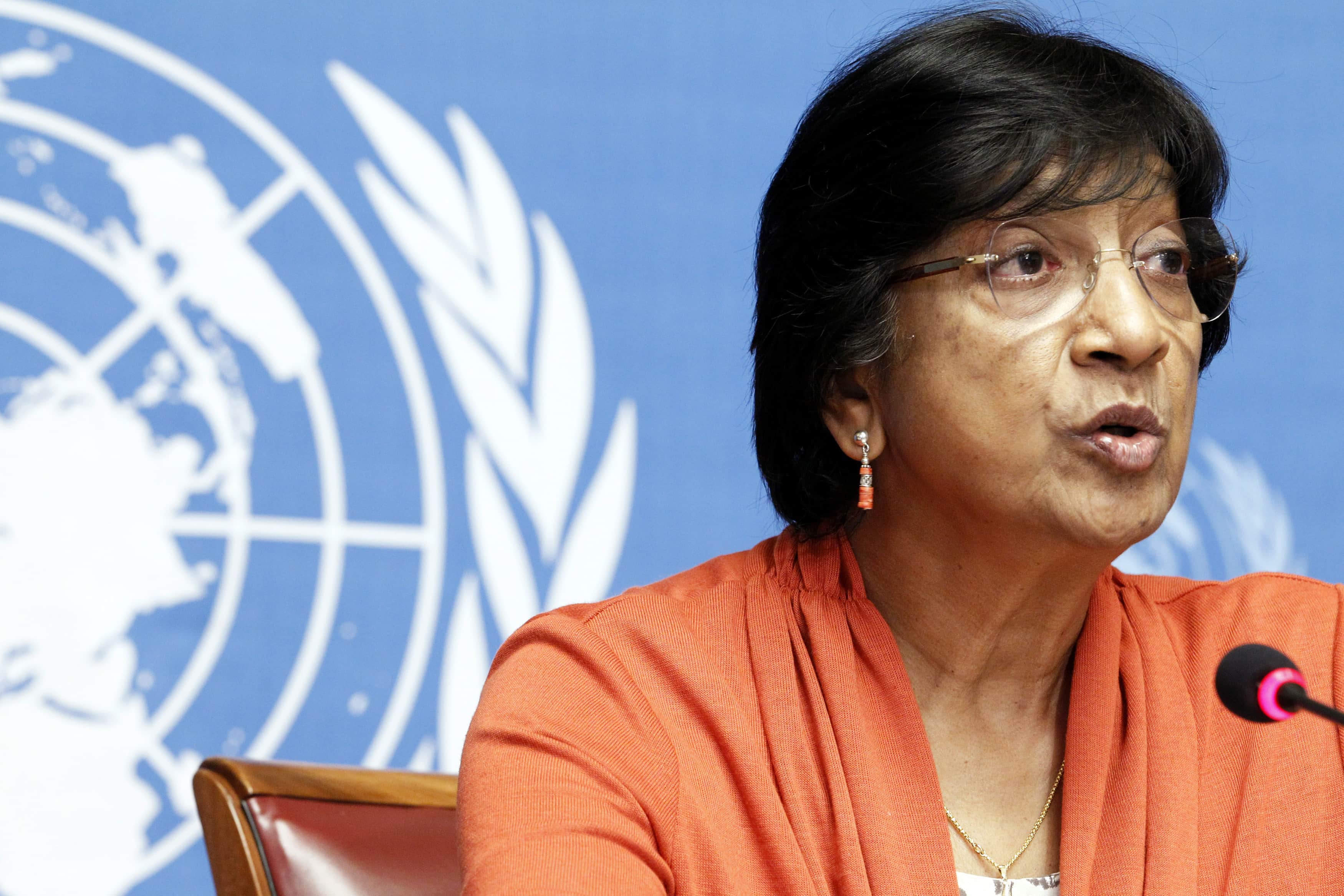 UN High Commissioner for Human Rights Navi Pillay speaks during a news conference for a report on "the right to privacy in the digital age" at the United Nations in Geneva, 16 July 2014, REUTERS/Pierre Albouy