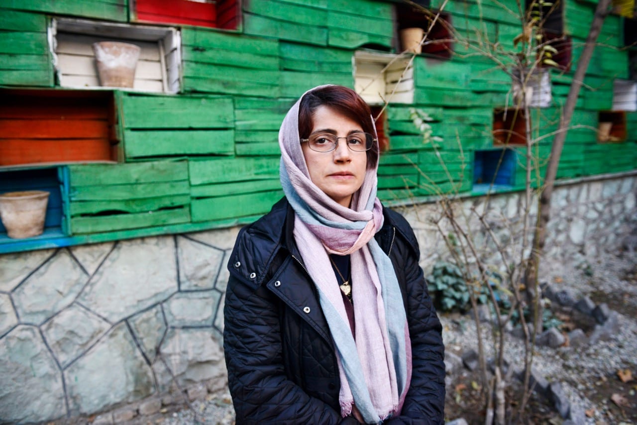 Human rights lawyer Nasrin Sotoudeh photographed in the garden of her office in Tehran, Iran, 9 December 2014, Kaveh Kazemi/Getty Images