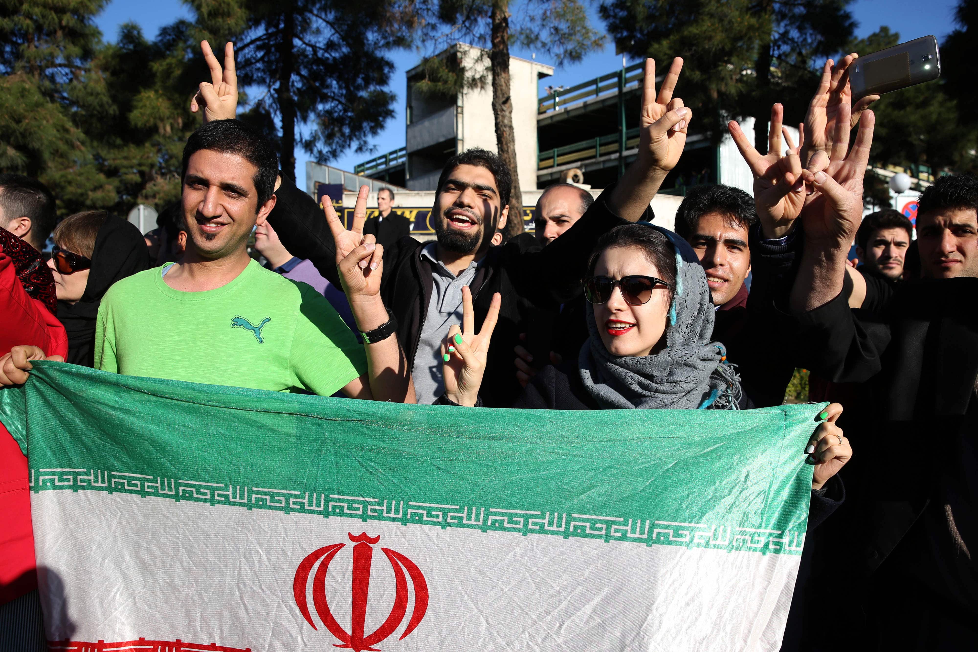 Iranians celebrate preliminary nuclear deal on 3 April 2015. , AP Photo/Ebrahim Noroozi