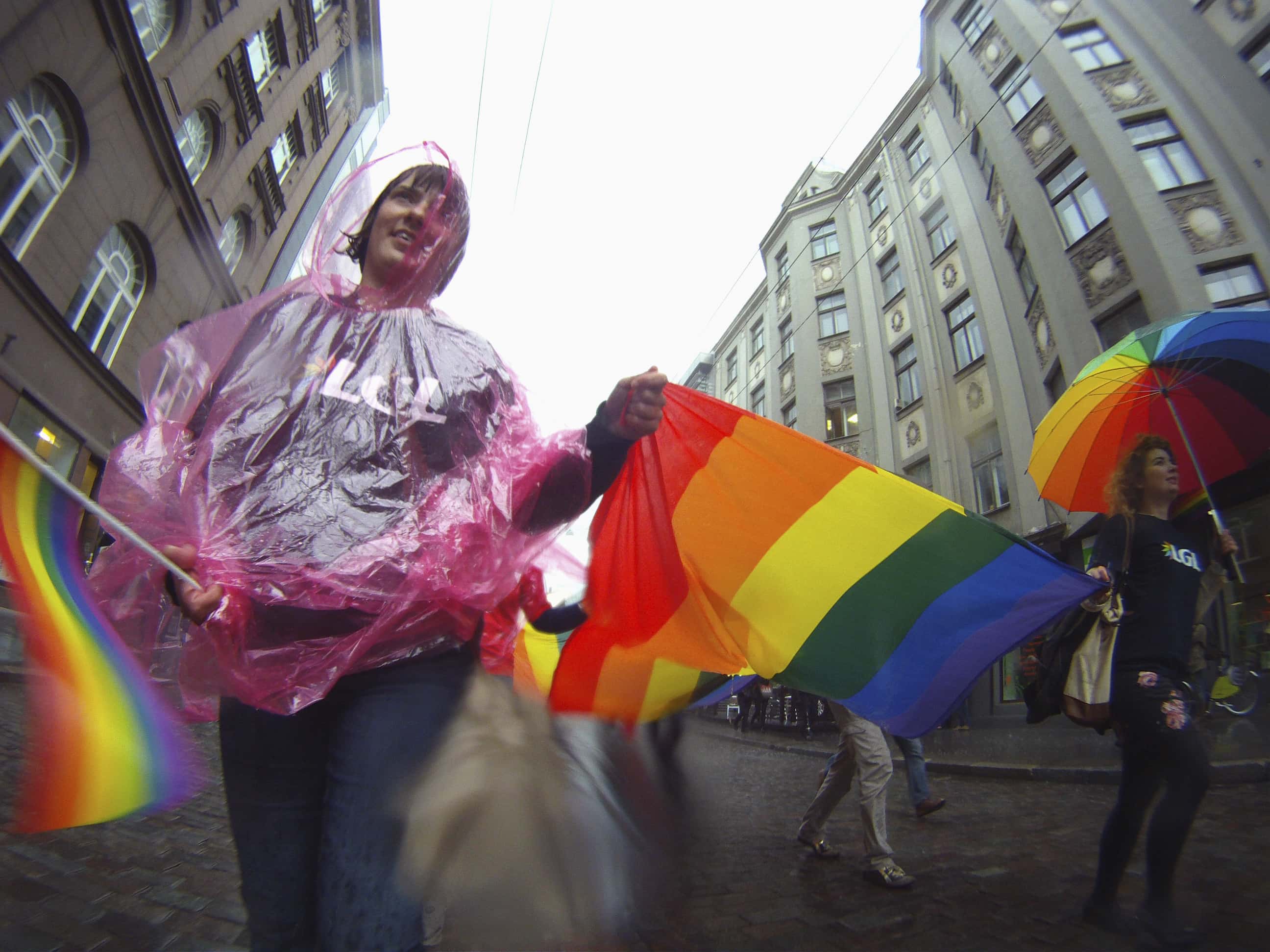 Several hundred LGBT rights activists and their supporters from Latvia, Lithuania, Estonia, Russia, Belarus, Ukraine, Kazakhstan, Armenia, Georgia and Kyrgyzstan marched to demand equal rights for LGBT people in Riga, June 2012., REUTERS/Ints Kalnins