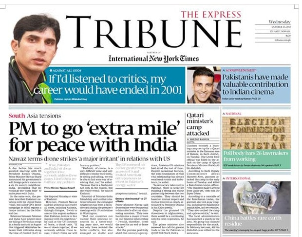 Snapshot of the Express Tribune / Index on Censorship