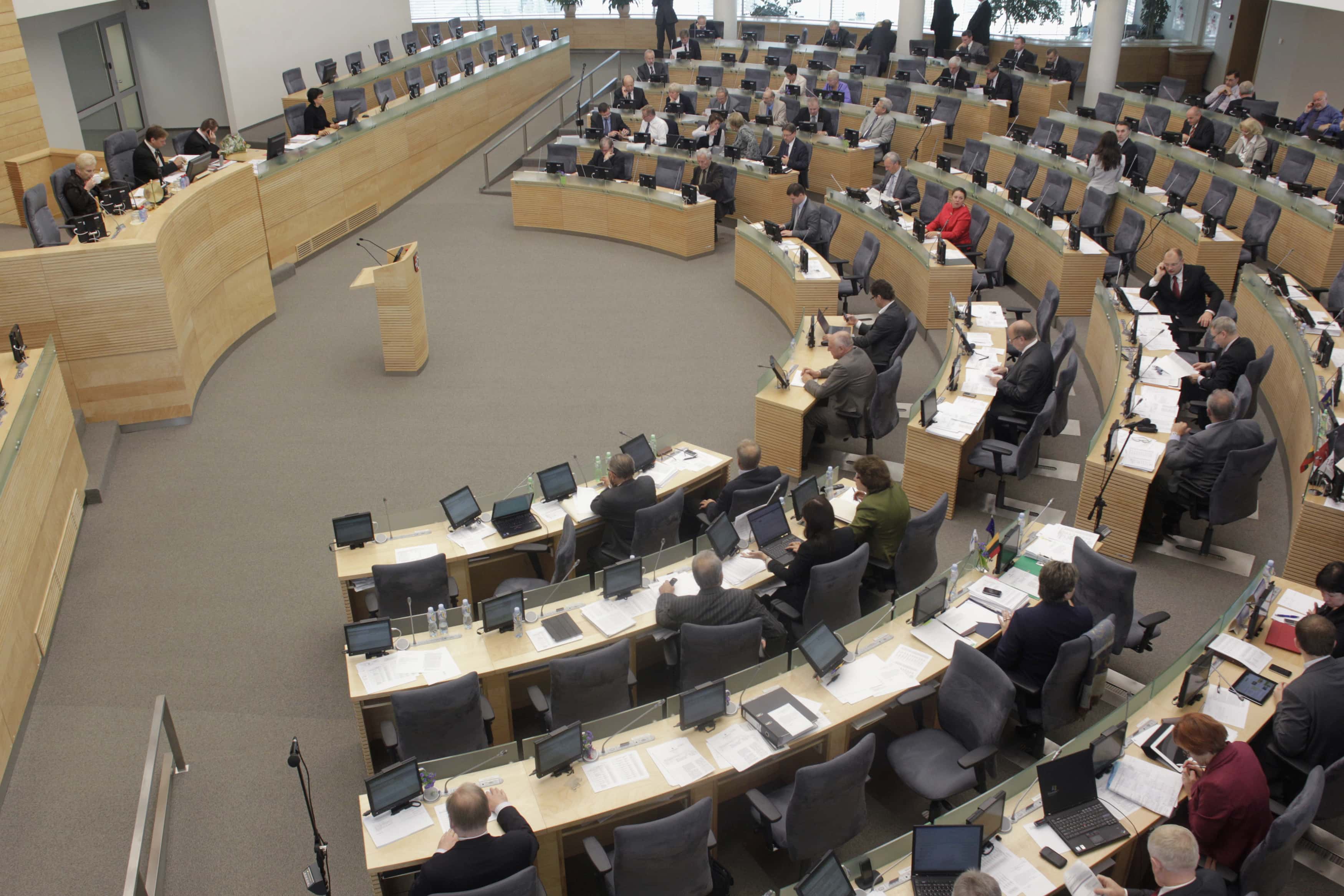 A general view of Lithuania's Parliament's session hall in Vilnius, 2 October 2012, REUTERS/Ints Kalnins