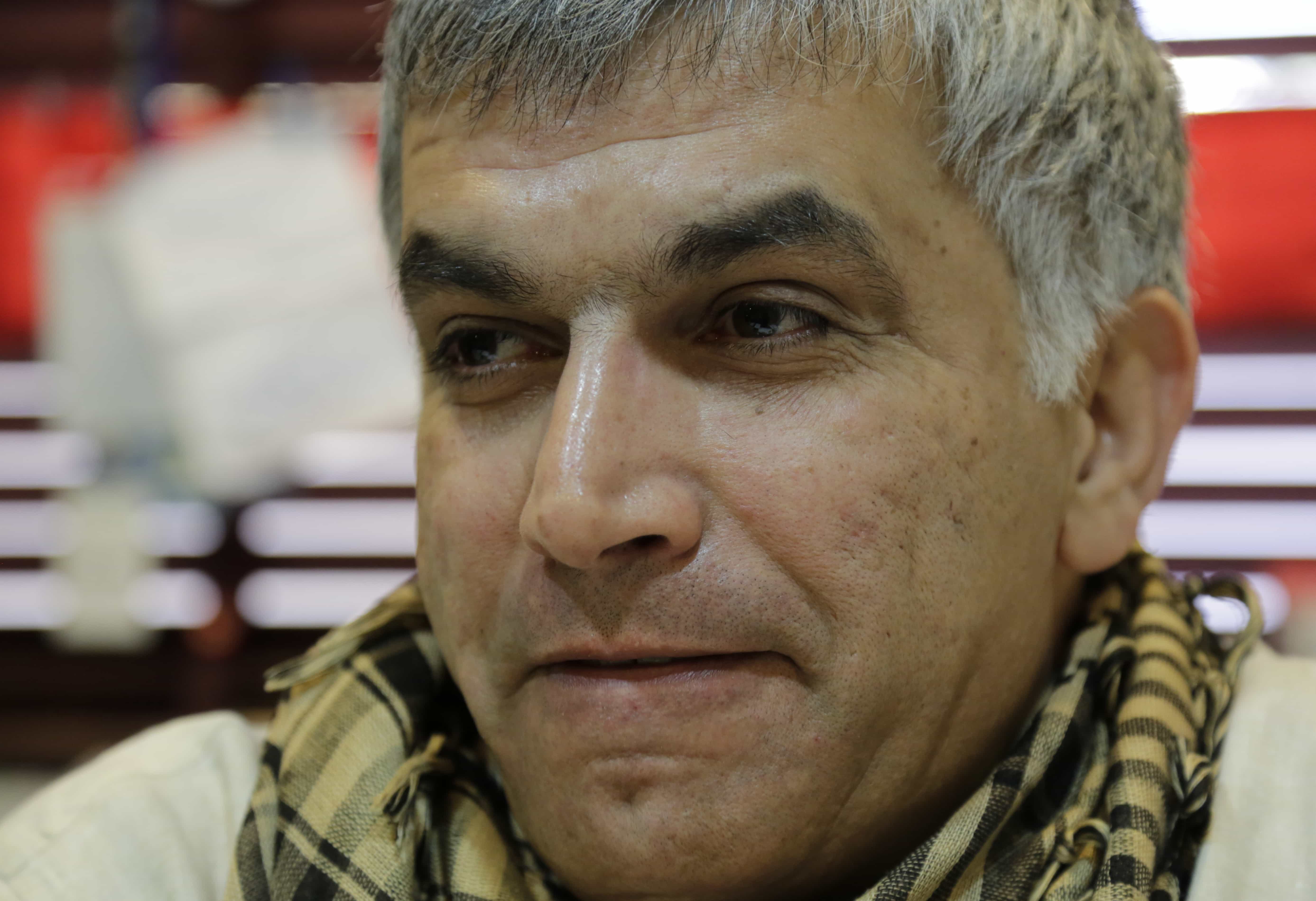 Nabeel Rajab, one of Bahrain's best-known human rights activists, talks to The Associated Press during an interview hours before his conviction on 20 Jan 2015, AP Photo/Hasan Jamali