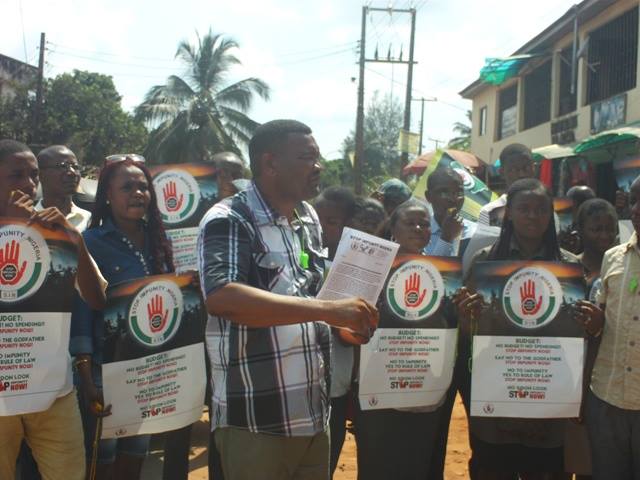 Protesters attend a peaceful walk against impunity in Anambra, Nigeria., Stop Impunity Nigeria (S.I.N.)/Facebook