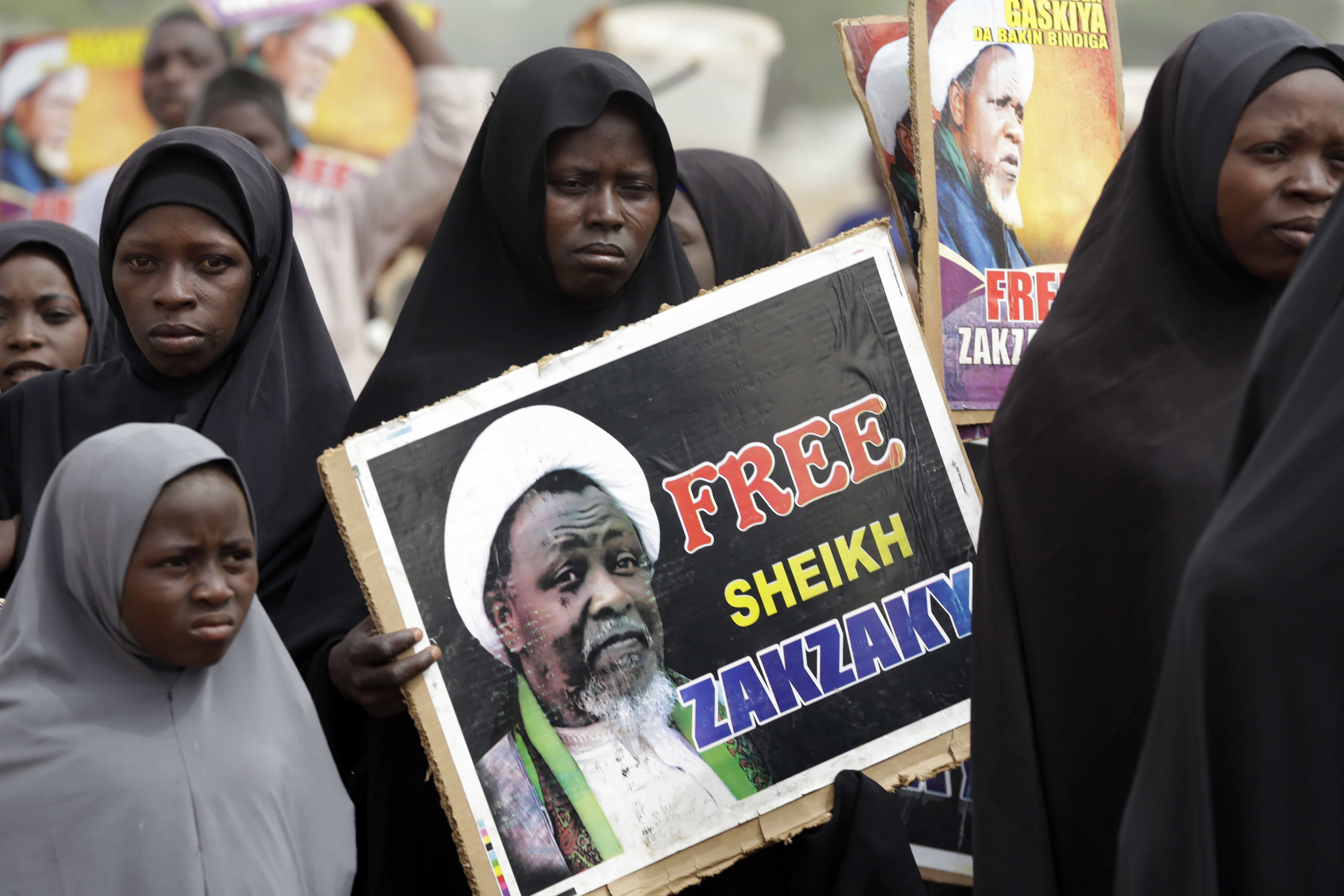 Nigeria Shiite Muslims take to the street to protest and demanded the release of Shiite leader Ibraheem Zakzaky in Cikatsere, Nigeria, 1 April 2016, AP Photo/Sunday Alamba