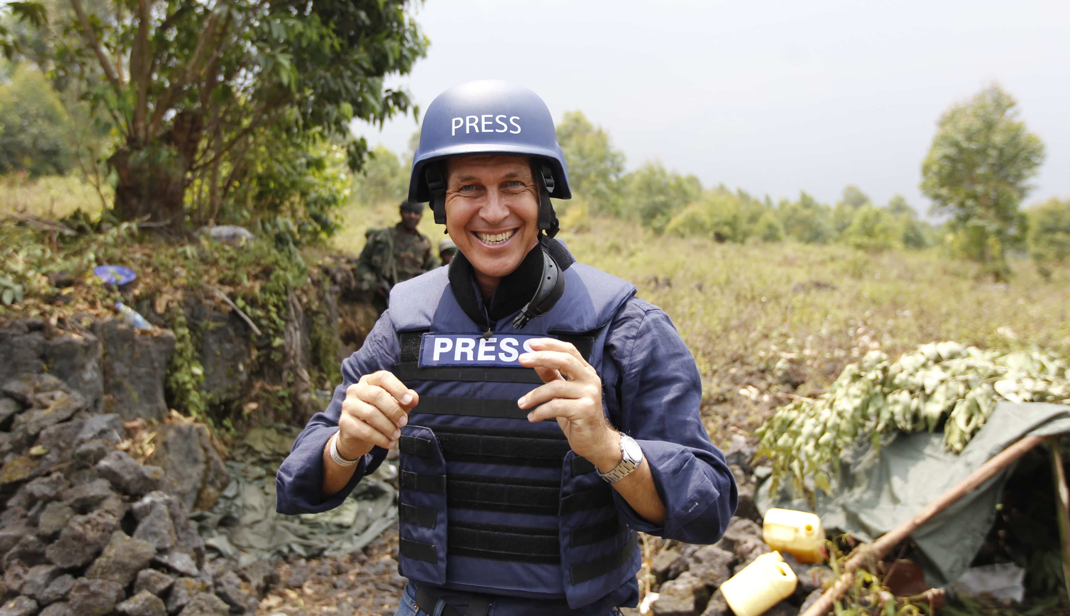 Al Jazeera journalist Peter Greste poses for a photograph in Kibati village, near Goma in the eastern Democratic Republic of Congo August 7, 2013, REUTERS/Thomas Mukoya