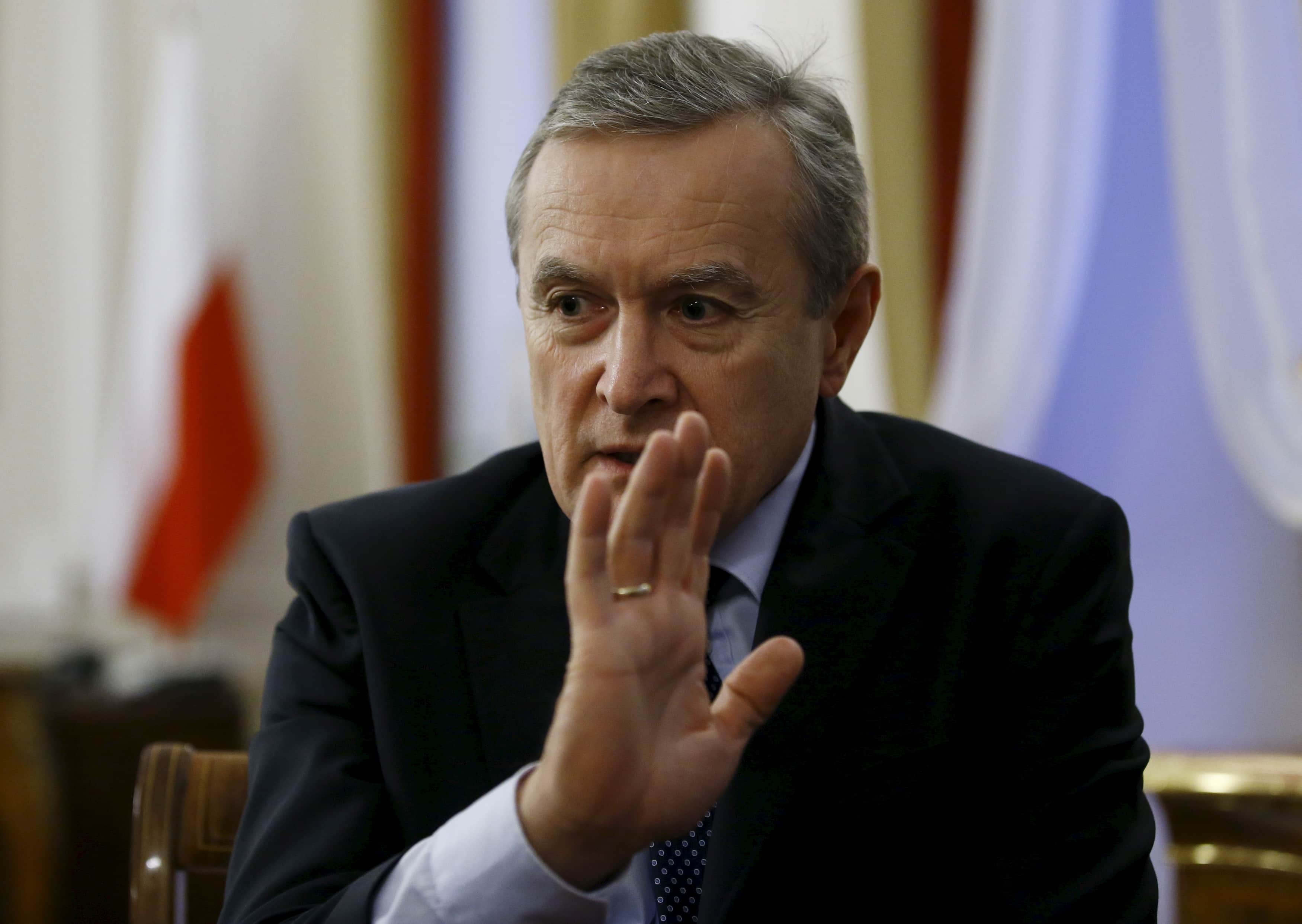 Poland's deputy prime minister and minister of culture Piotr Glinski gestures during interview with Reuters in his office in Warsaw, 30 November 2015, REUTERS/Kacper Pempel