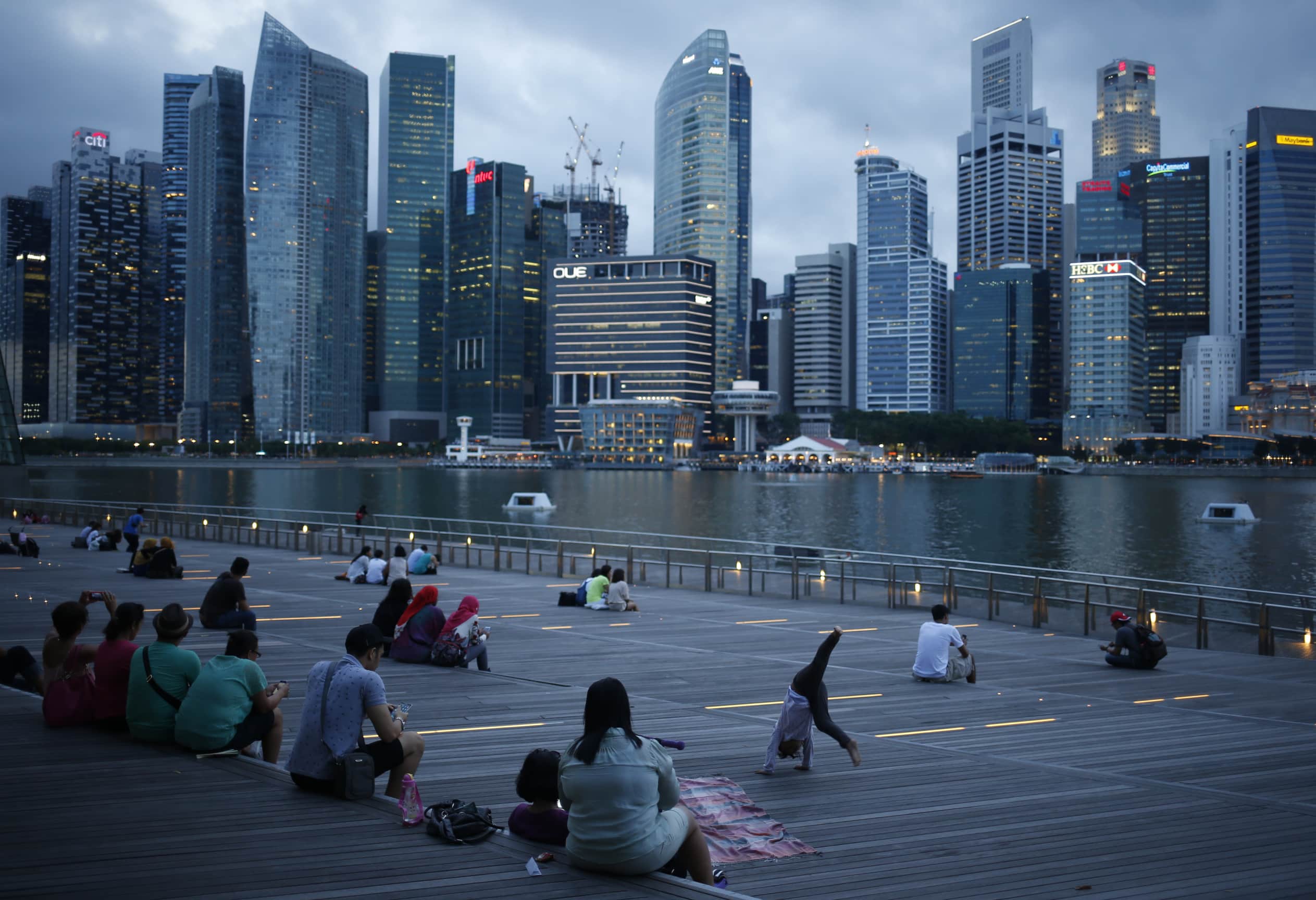 At Marina Bay overlooking the central business district in the evening in Singapore, REUTERS/Edgar Su