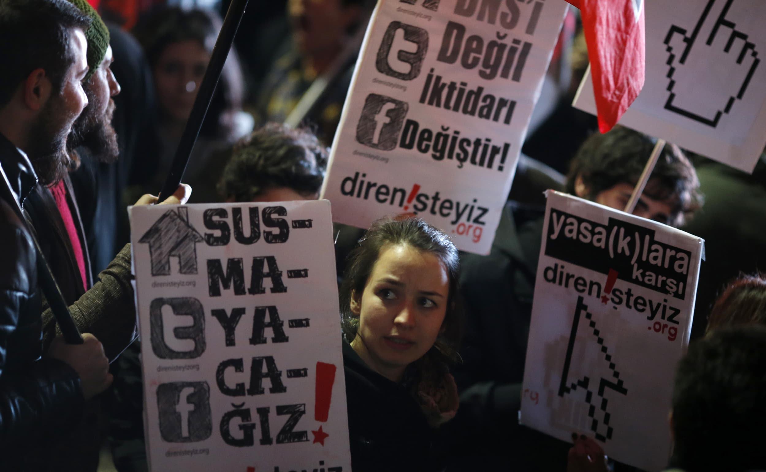 Protesters demonstrate against new restrictions on the Internet approved by Turkish Parliament on 5 February 2014., REUTERS/Umit Bektas