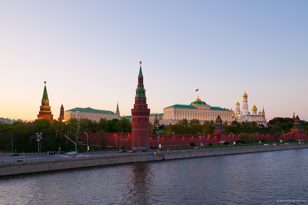 View of the Kremlin from Bolshoy Kammeny Bridge, Moscow, Russia, 9 May 2011, Flickr/Alexandergusev (Creative Commons Attribution-Share Alike 3.0)