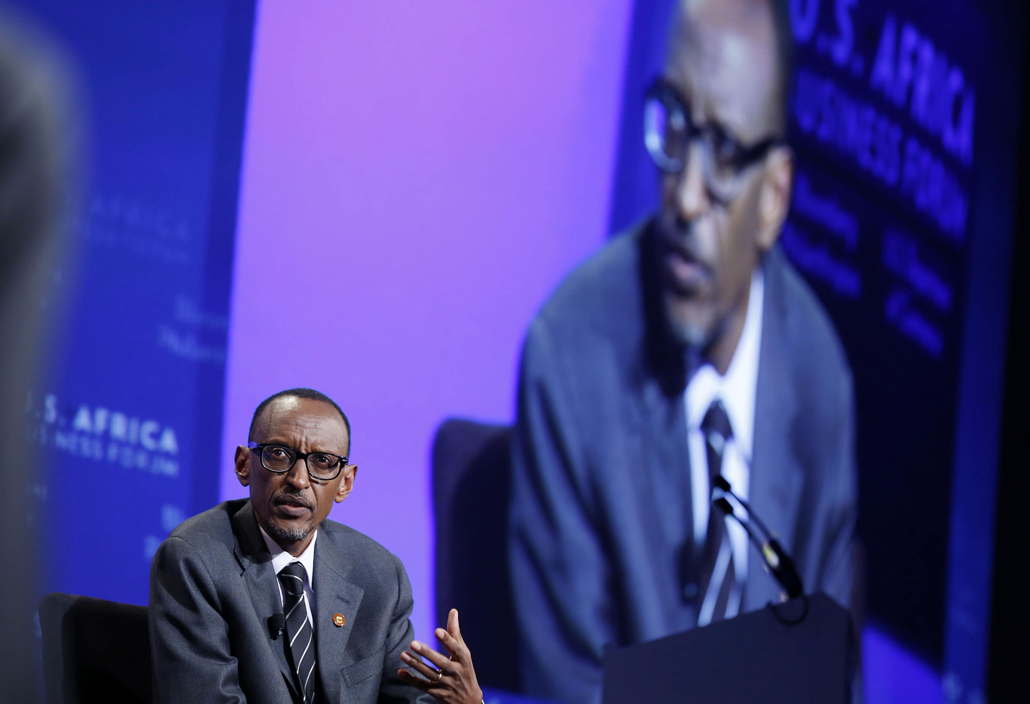 Rwanda President Paul Kagame talks at the U.S.-Africa Business Forum in Washington, 5 August 2014, REUTERS/Larry Downing