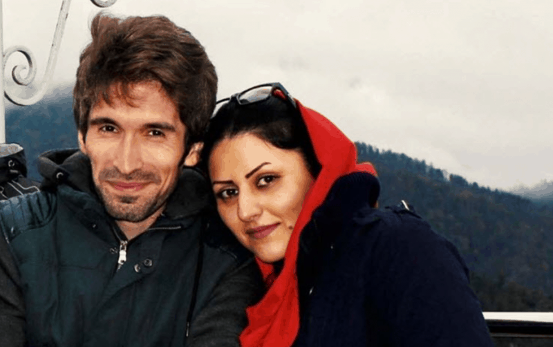 Arash Sadeghi and Golrokh Ebrahimi Iraee, together before his arrest. , Photo shared widely on social media