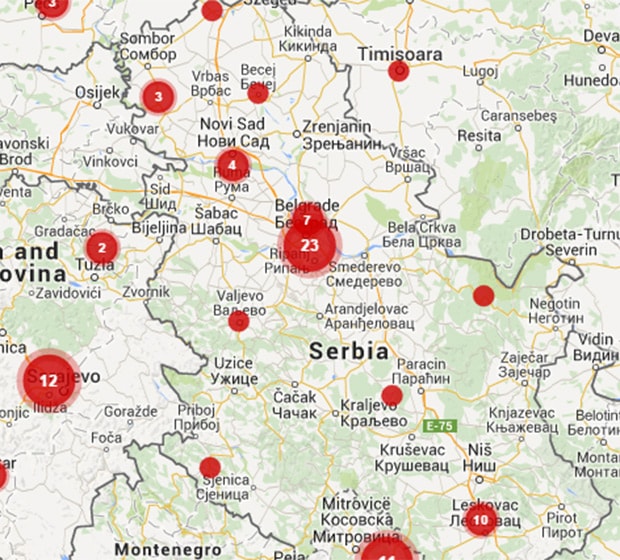 There have been 48 reported violations of media freedom in Serbia since May 2014., Index on Censorship/Ushahidi