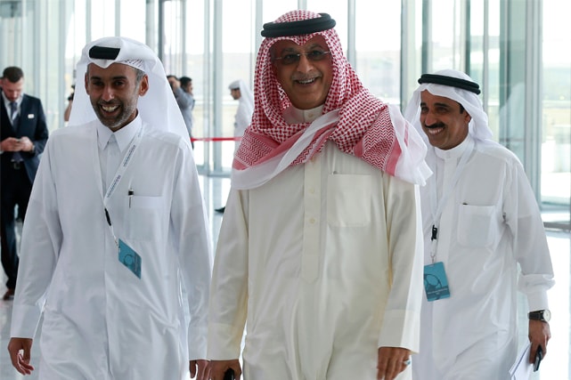 Asian Football Confederation (AFC) head Sheikh Salman bin Ebrahim Al-Khalifa arrives for a meeting with the FIFA task force in Doha February 24, 2015, REUTERS/Mohammed Dabbous