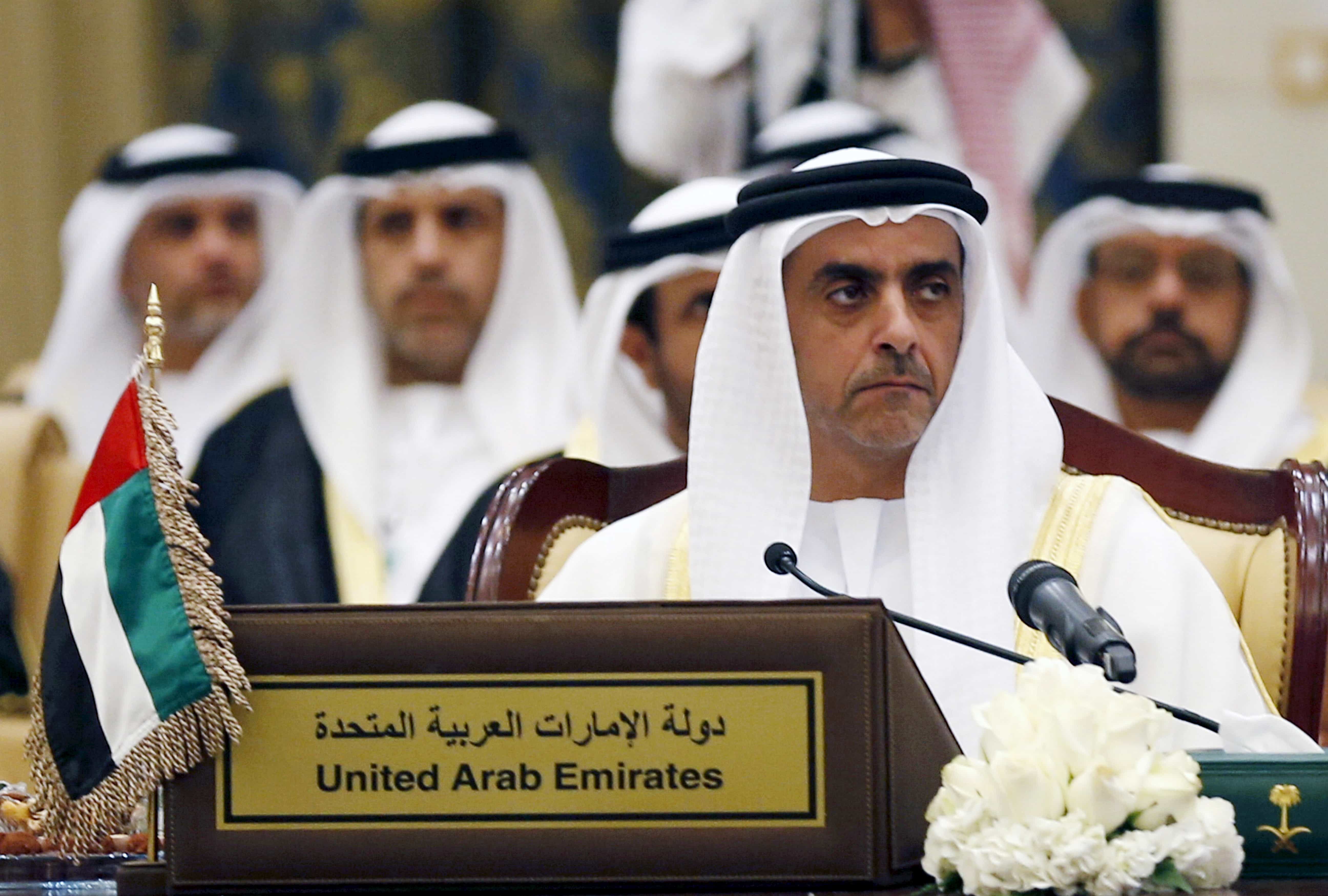 UAE'S Interior Minister Sheikh Saif bin Zayed al-Nahyan attends the meeting of Gulf Cooperation Council (GCC) Interior Ministers in Riyadh, Saudi Arabia, April 27, 2016, REUTERS/Faisal Al Nasser