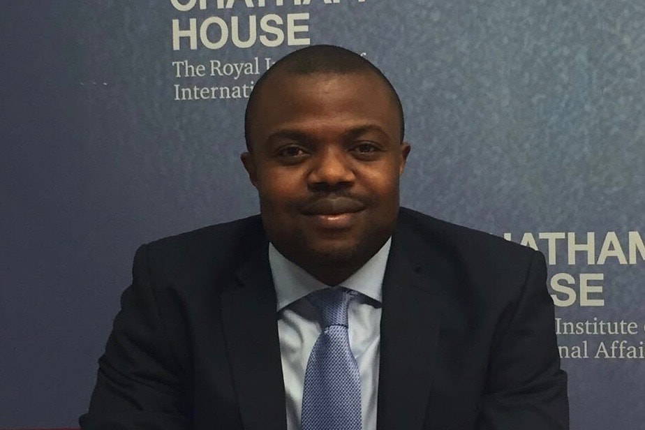 Anti-corruption activist Abdul Fatoma at a conference in London, England, 2016, AFEX