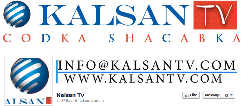 A screenshot of Kalsan TV's Facebook page, Screenshot taken on https://www.facebook.com/Kalsantv