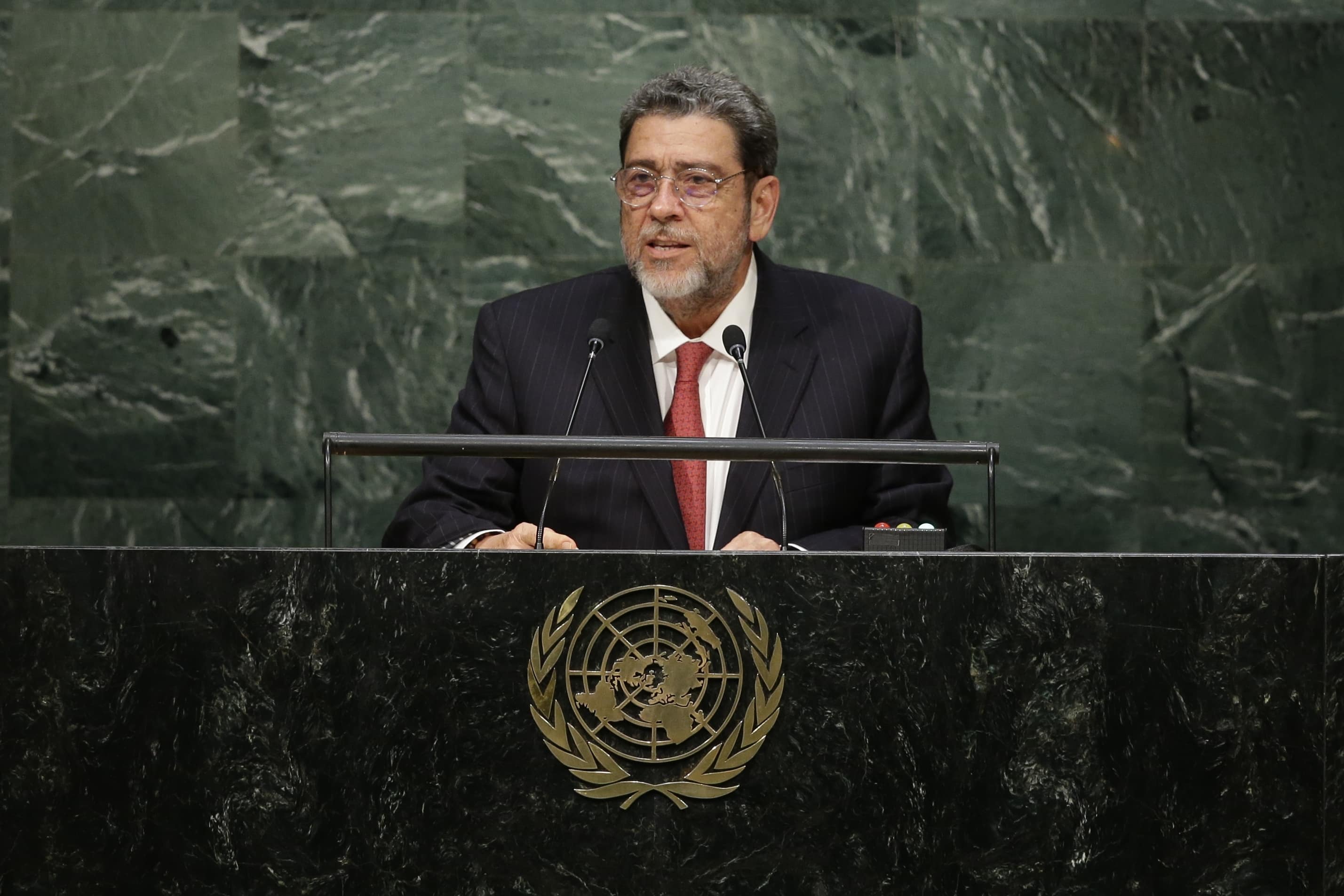 Prime Minister Ralph Gonsalves, AP Photo/Frank Franklin II