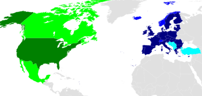 Proposed TAFTA including USA, NAFTA, EU, EFTA and EU Enlargement Agenda, http://en.wikipedia.org/wiki/Transatlantic_Free_Trade_Area