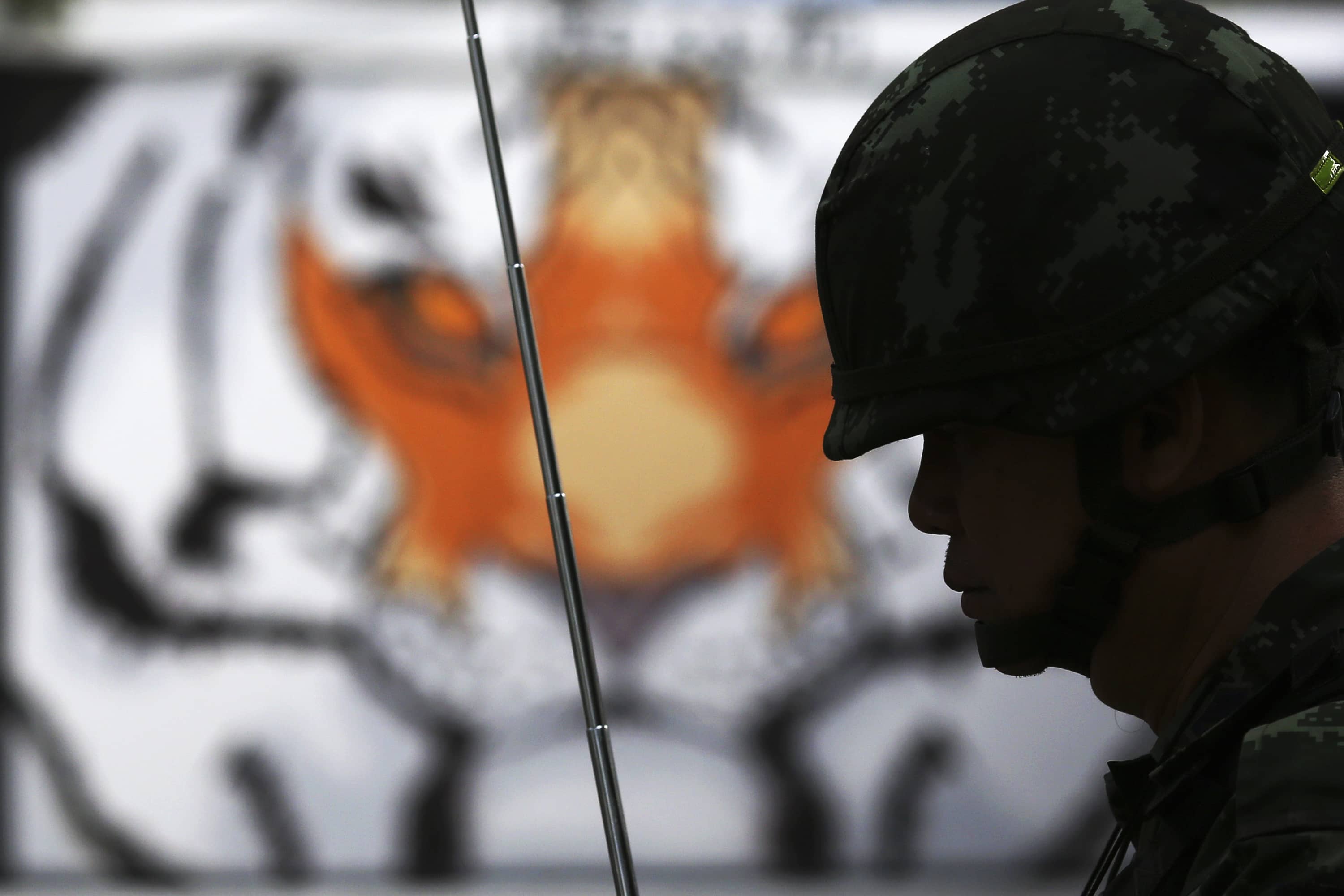 A soldier provides security near the Parliament during the National Legislative Assembly meeting in Bangkok, 9 January 2015, REUTERS/Damir Sagolj