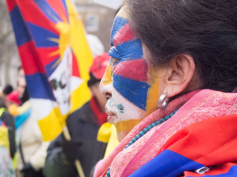 To commemorate the 54th anniversary of the Tibetan National Uprising, the annual Tibet Freedom March took place in central London on 10 March 2013, Pierre Alozie/Demotix