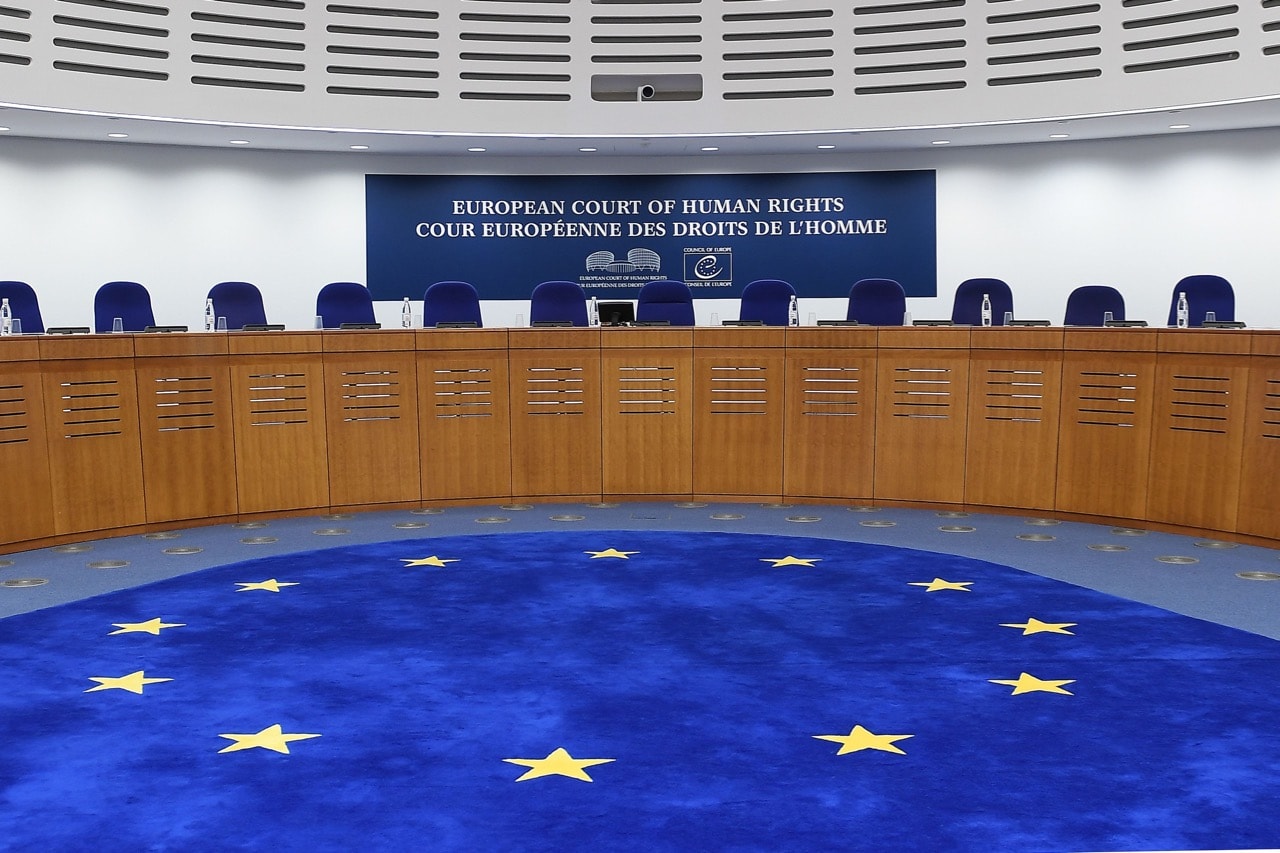 A hearing room at the European Court of Human Rights (ECHR) in Strasbourg, eastern France, 22 November 2017, FREDERICK FLORIN/AFP/Getty Images