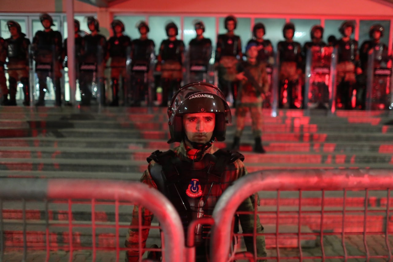 Turkish soldiers stand guard outside the Silivri Prison and Courthouse complex during the "Cumhuriyet" trial in Silivri near Istanbul, Turkey, 11 September 2017, REUTERS/Osman Orsal