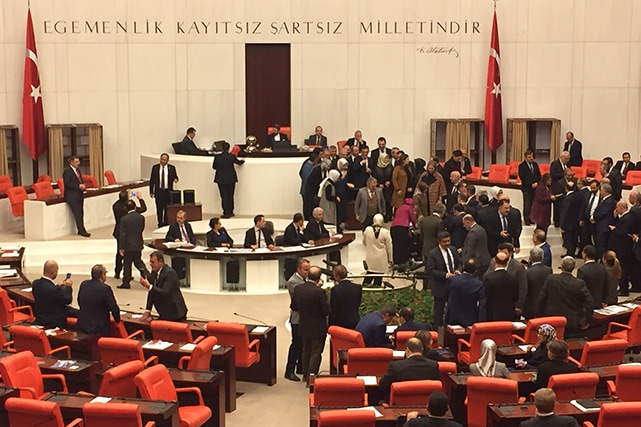 Turkish MPs voting in the Grand National Assembly of Turkey., Yildiz Yazicioglu