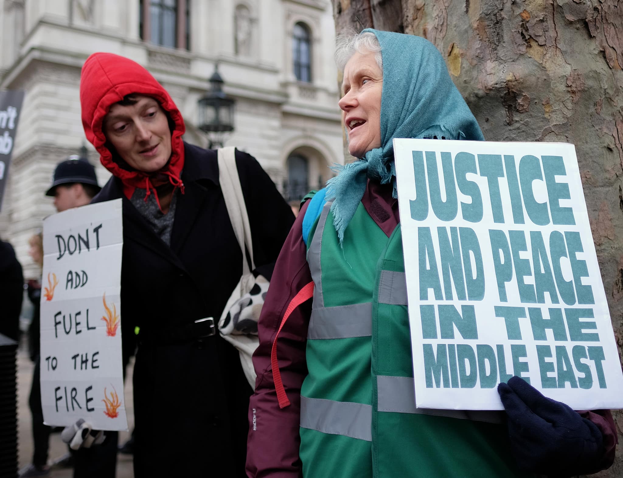 Protestors gathered in London in November 2015 to protest the British government's decision to press ahead with air strikes on Syria. , Alisdare Hickson/Flickr (Creative Commons)