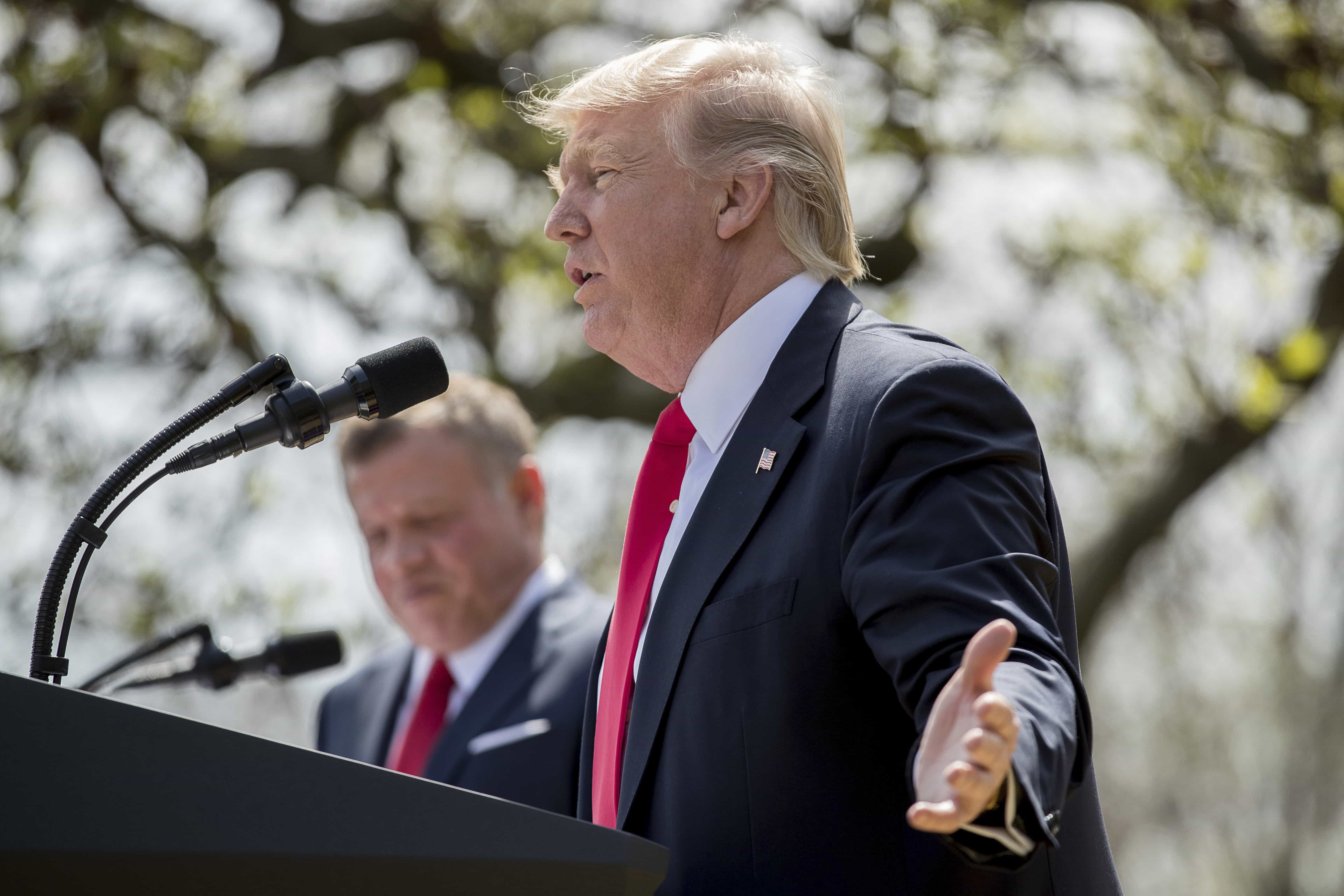 President Trump speaks during a news conference in the Rose Garden at the White House in Washington, 5 April 2017, AP Photo/Andrew Harnik