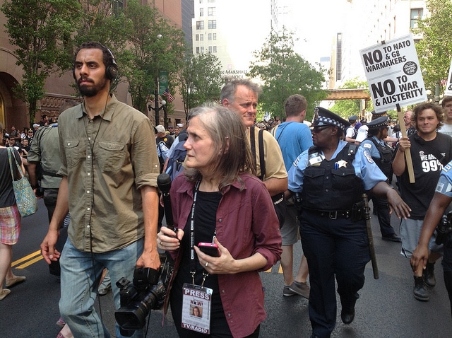 Amy Goodman at a G8 protest in 2012, Steve Rhodes via flickr