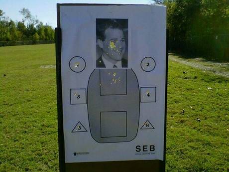 A photograph of journalist Lee Zurik was used for target practice by deputies at St. Bernard Parish in New Orleans., www.fox8live.com