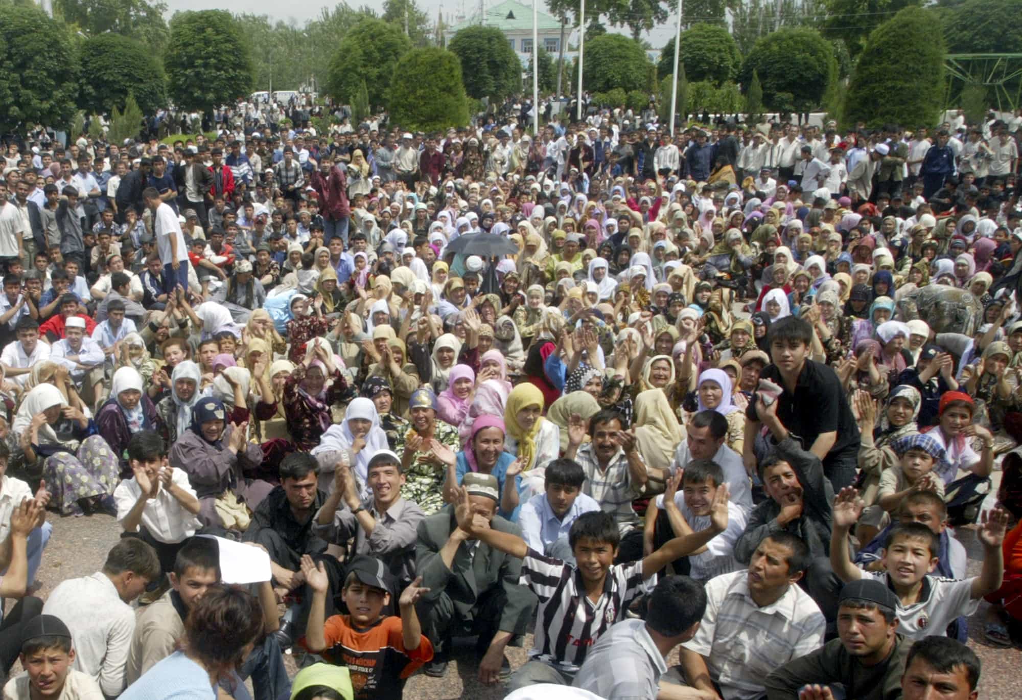 General view of a rally on the square outside the administration building during the uprising in the city of Andijan, Uzbekistan Friday, May 13, 2005 in this file photo. , AP Photo/ Efrem Lukatsky, File