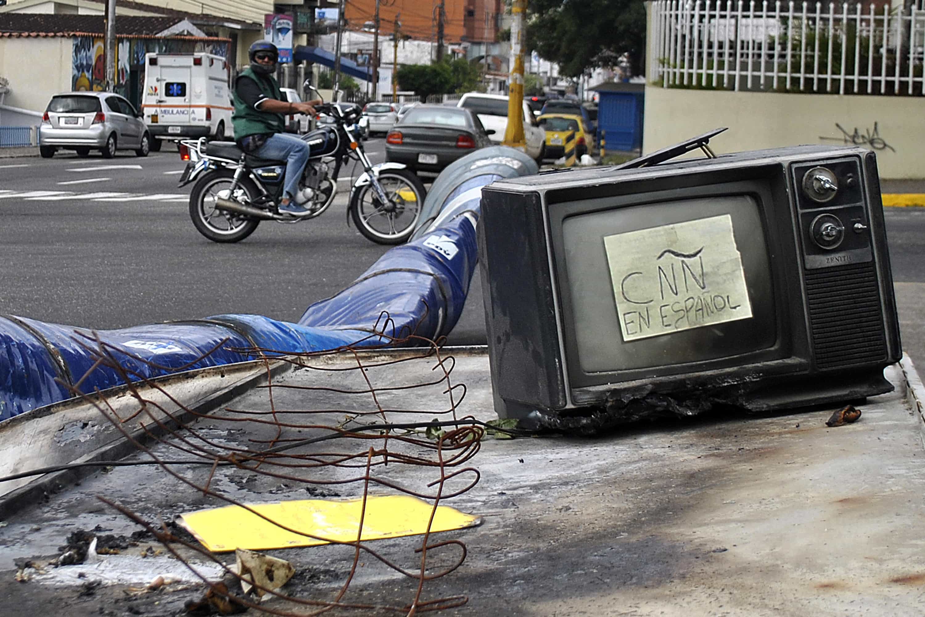 In Venezuela, President Nicolas Maduro has threatened to expel the TV network CNN from the country for their coverage of the violence, REUTERS/Carlos Eduardo Ramirez