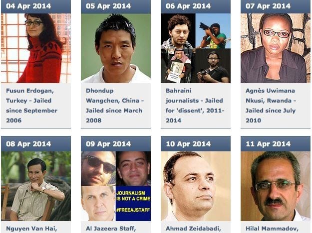WAN-IFRA is posting daily profiles of imprisoned journalists and calling for action, http://www.wan-ifra.org/microsites/30-days-for-freedom