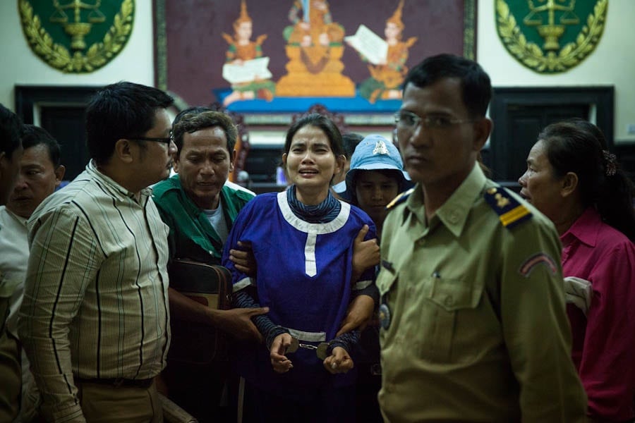 A devastated Bopha leaves her appeal hearing 14 June 2013, Erika Pineros