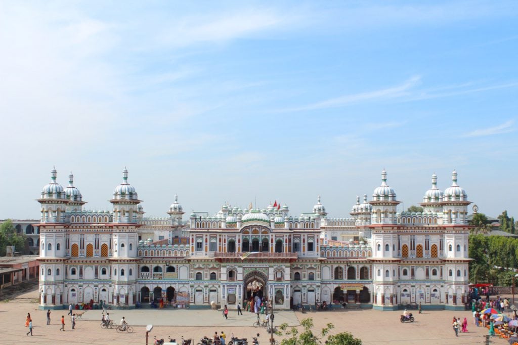 Janki Mandir (temple) in Janakpur, Nepal, 2 November 2012, By Abhishek Dutta (http://abhishekdutta.org) - Own work, CC BY-SA 3.0, https://commons.wikimedia.org/w/index.php?curid=23217942