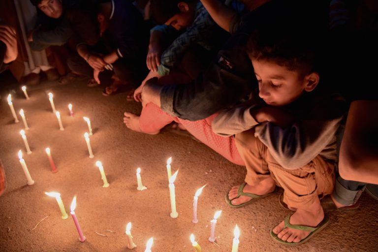 Kashmiri Shia Muslims hold a candle light vigil against the mass execution of 37 individuals in Saudi Arabia, in Srinagar, India, 28 April 2019, Idrees Abbas/SOPA Images/LightRocket via Getty Images