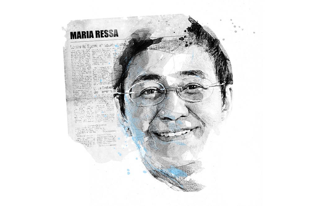 Illustration of Maria Ressa