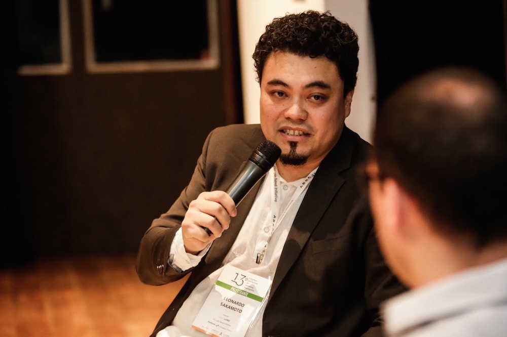 Journalist Leonardo Sakamoto of "Repórter Brasil", at the 13th International Investigative Journalism Congress, São Paulo, 30 June 2018, Alice Vergueiro/Abraji, Attribution 2.0 Generic (CC BY 2.0)