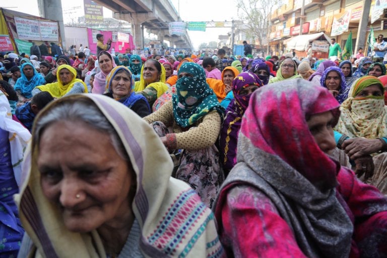 Farmers congregate at Tikri during the ongoing protest against the new farm laws, near New Delhi, India, 10 February 2021, Sanchit Khanna/Hindustan Times via Getty Images