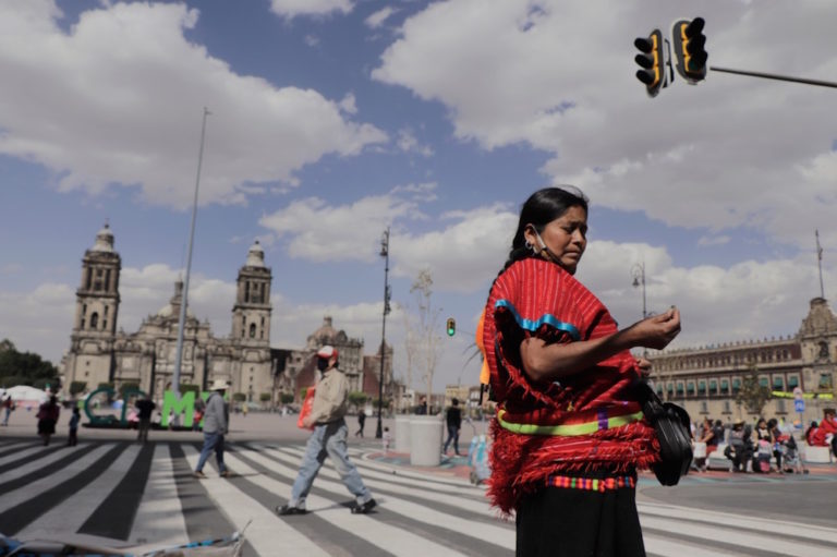 Mujeres de varias comunidades indígenas se juntan para una protesta en el centro histórico de la Ciudad de México, México, el 12 de febrero de 2021, Gerardo Vieyra/NurPhoto