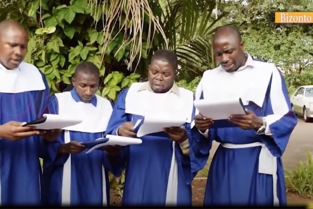 A YouTube screenshot of the Bizonto Comedians appearing in the skit that resulted in their arrest, Kampala, Uganda, 15 July 2020, https://www.youtube.com/watch?v=QnbMDDihFAk