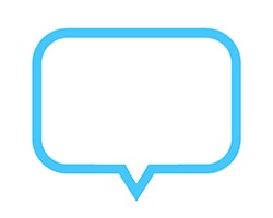 Outline of a blue speech bubble