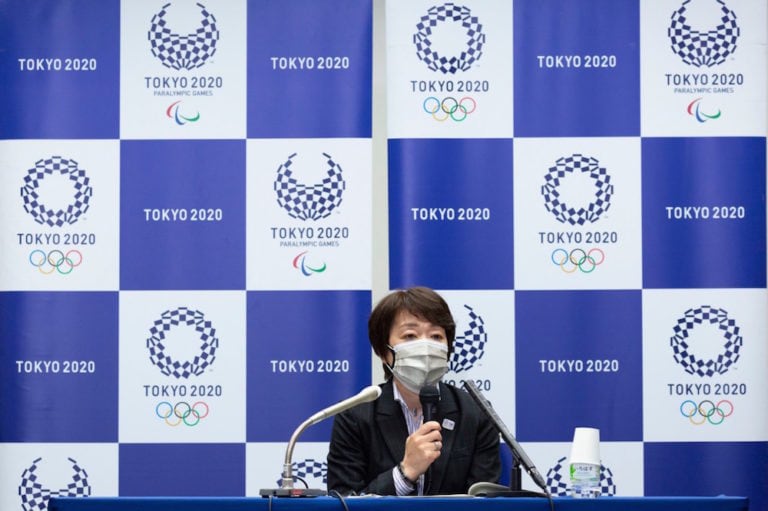 Seiko Hashimoto, president of the Tokyo 2020 Olympics Organising Committee, at a press conference in Tokyo, Japan, 11 June 2021. She had announced earlier that week that the Committee is planning to use GPS for foreign media as a measure to prevent the spread of COVID-19. Yuichi Yamazaki/Getty Images