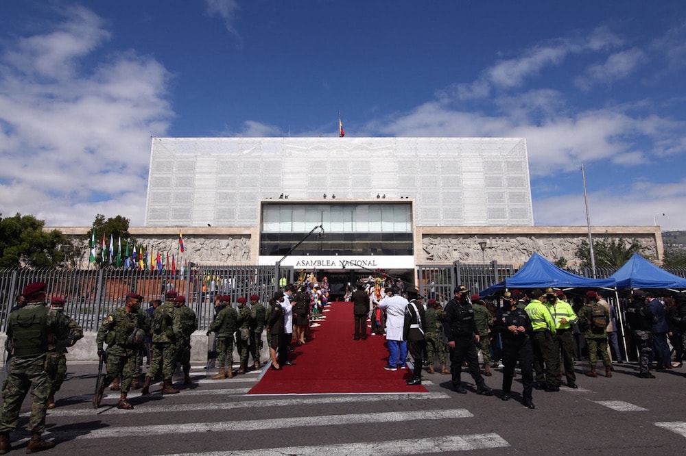La Asamblea Nacional antes la inauguración del Presidente Guillermo Lasso, en Quito, Ecuador, el 24 de mayo de 2021, CRISTINA VEGA RHOR/AFP via Getty Images