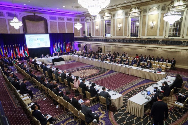 General view of the ministers' session of the Global Counterterrorism Forum (GCTF) within the 74th session of the UN General Assembly, in New York, United States, 25 September 2019, Cem Ozdel/Anadolu Agency via Getty Images