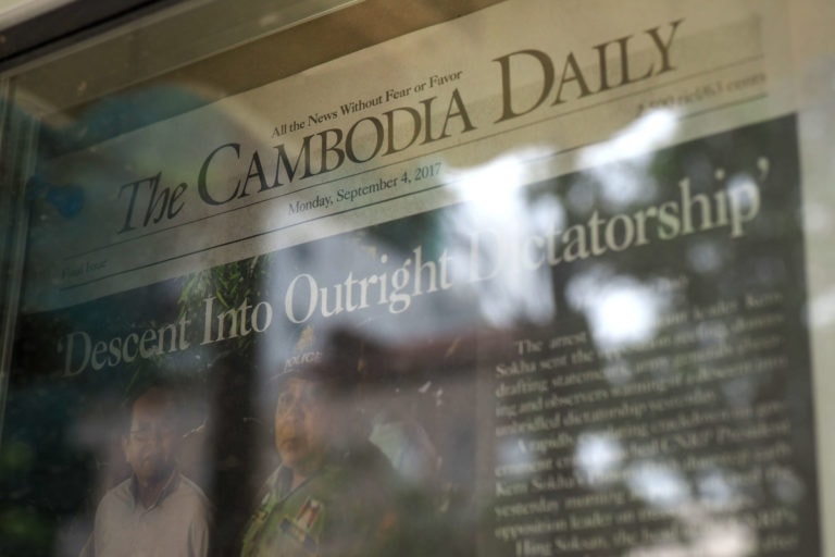 The final issue of Cambodia Daily before its forced shutdown