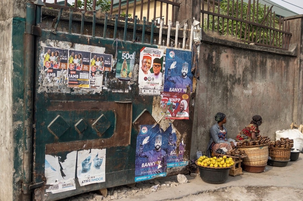 Government Of Nigeria Must Keep The Internet And Social Media Platforms   Nigeria Street Vendors Lagos Elections Campaign Posters Internet Getty 